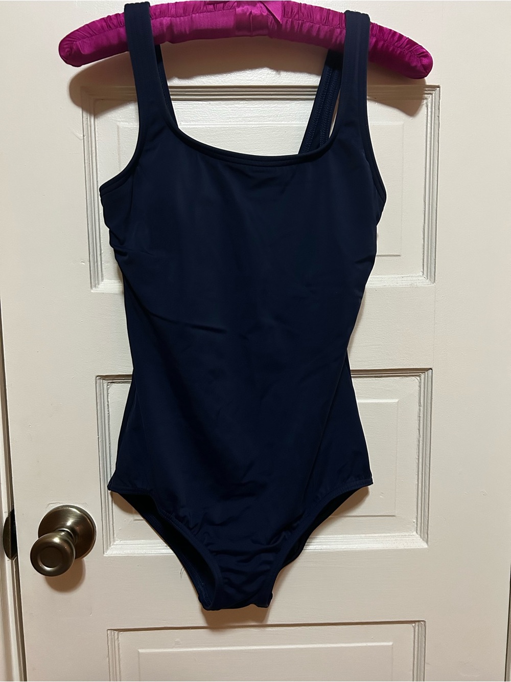 Lands' End Navy Scoop-Front One-Piece Swimsuit